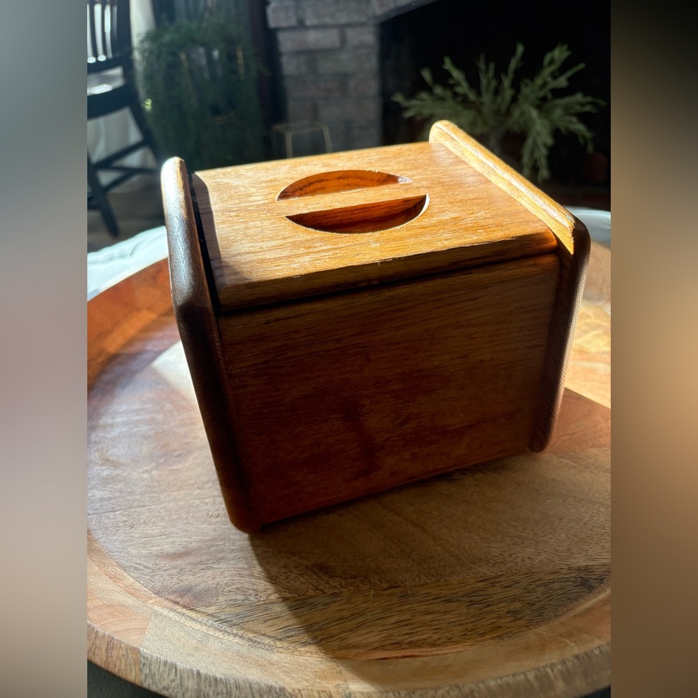 Vintage Wooden Recipe Box Solid Oak